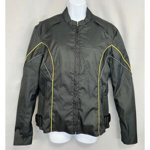 Revolution Gear Motorcycle Jacket Women's Floral  Embroidered Medium Black